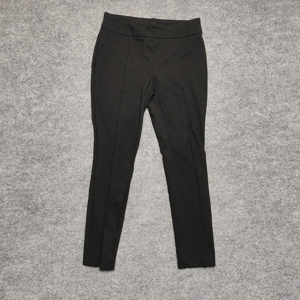 Hilary Radley Pants Womens Small Black Ponte Slim Ankle Pull On Stretch Dress